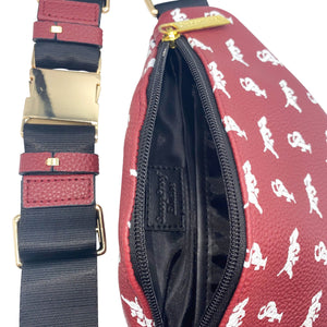 Elusive 2.0 Belt Bag in Maroon & White - Smell Proof Belt Bag