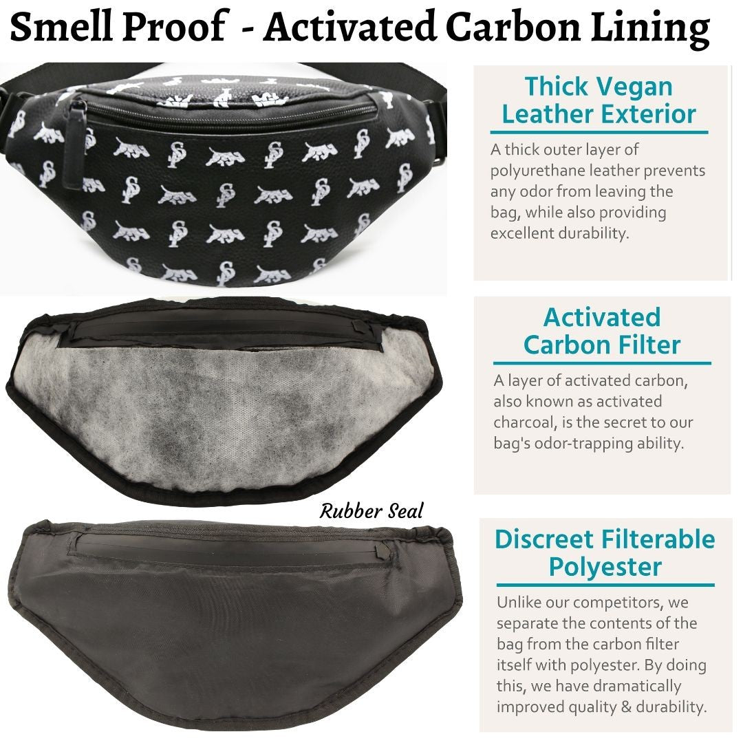 Elusive 1.0 in  Black & White - Smell Proof Belt Bag