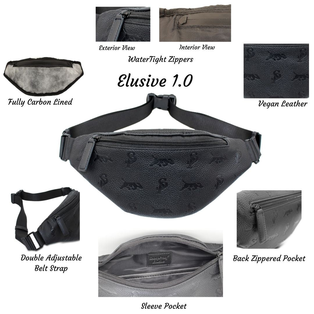 Elusive 1.0 in All Black - Smell Proof Belt Bag
