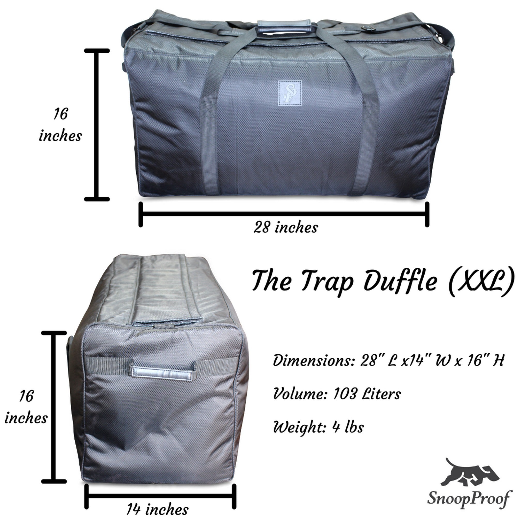 The Trap Duffle (XXL) in Black - Smell Proof Duffle Bag-Duffle Bag-Snoopproofbags