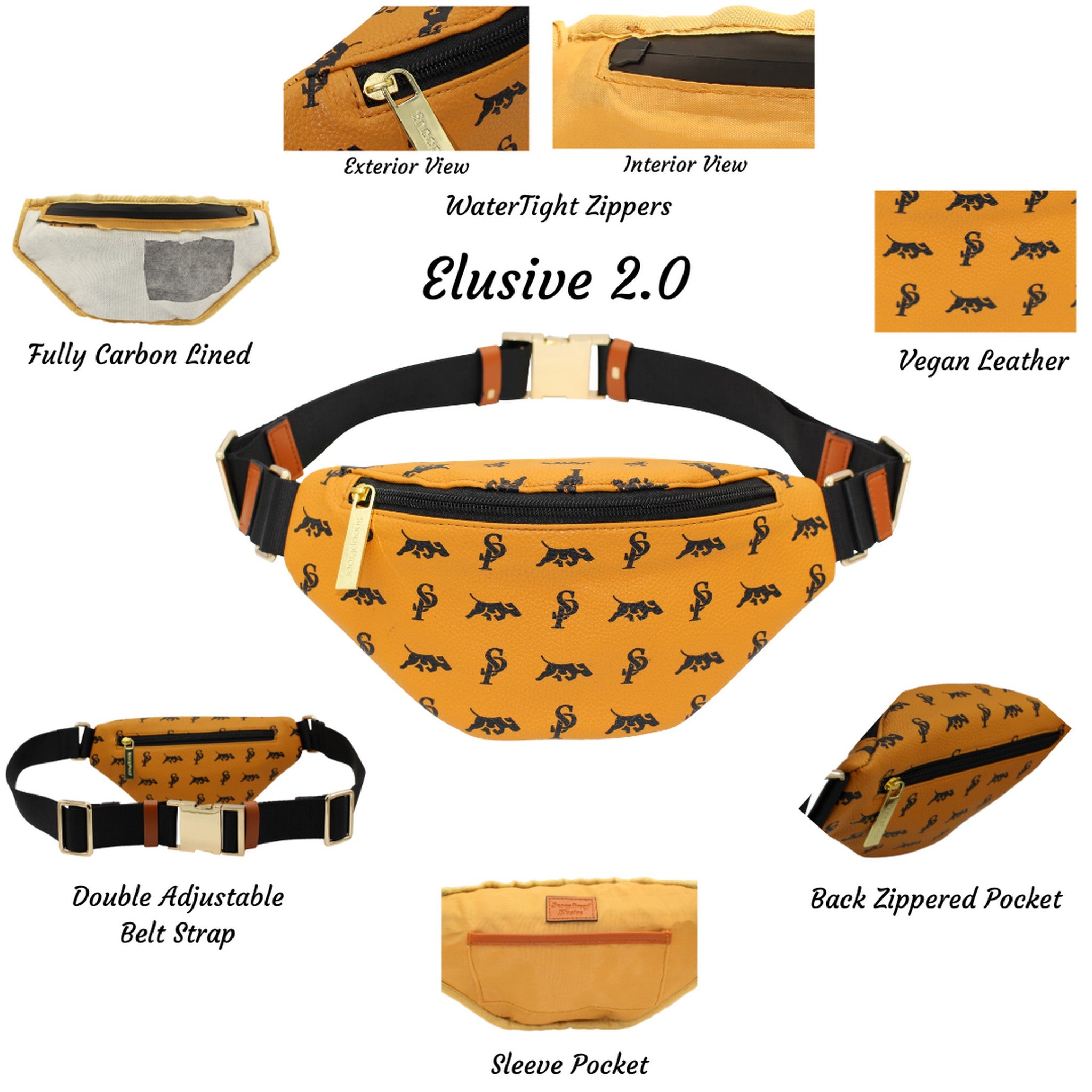Elusive 2.0 in Tiger Orange - Smell Proof Belt Bag-Fanny Pack-Snoopproofbags