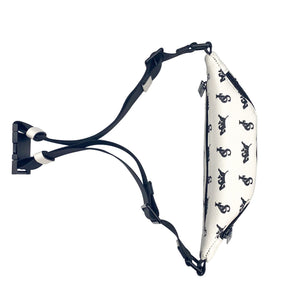 Elusive 2.0 Belt Bag in White & Black (Black Hardware) - Smell Proof Belt Bag