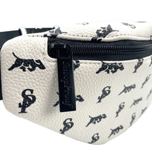 Load image into Gallery viewer, Elusive 2.0 Belt Bag in White &amp; Black (Black Hardware) - Smell Proof Belt Bag