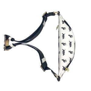Elusive 2.0 Belt Bag in White & Black (Gold Hardware) - Smell Proof Belt Bag