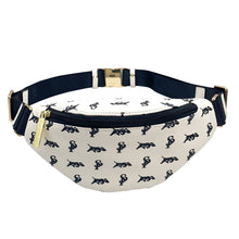 Load image into Gallery viewer, Elusive 2.0 Belt Bag in White &amp; Black (Gold Hardware) - Smell Proof Belt Bag