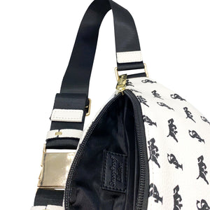 Elusive 2.0 Belt Bag in White & Black (Gold Hardware) - Smell Proof Belt Bag