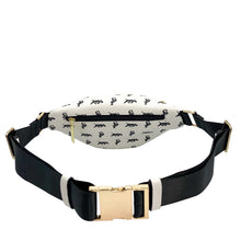 Load image into Gallery viewer, Elusive 2.0 Belt Bag in White &amp; Black (Gold Hardware) - Smell Proof Belt Bag