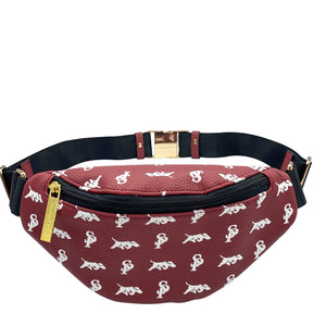 Elusive 2.0 Belt Bag in Maroon & White - Smell Proof Belt Bag