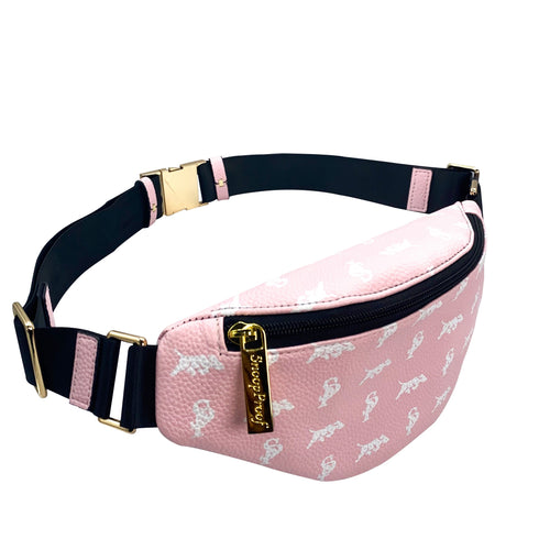 Elusive 2.0 Belt Bag in Pink & White - Smell Proof Belt Bag