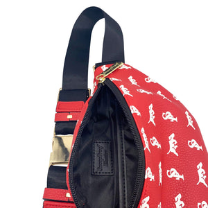 Elusive 2.0 Belt Bag in Red & White - Smell Proof Belt Bag