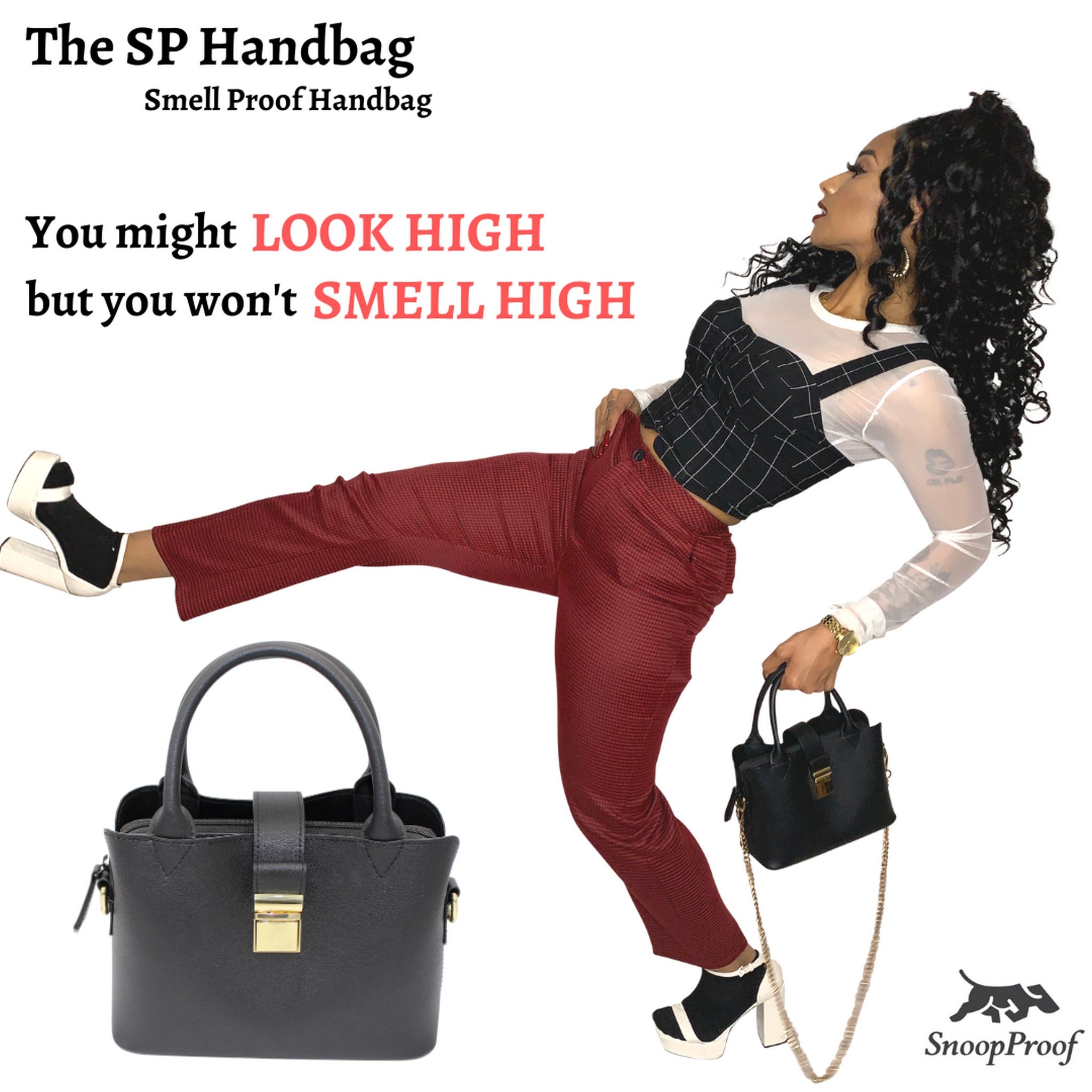 The SP Handbag in Black - Smell Proof Handbag-women's handbag-Snoopproofbags