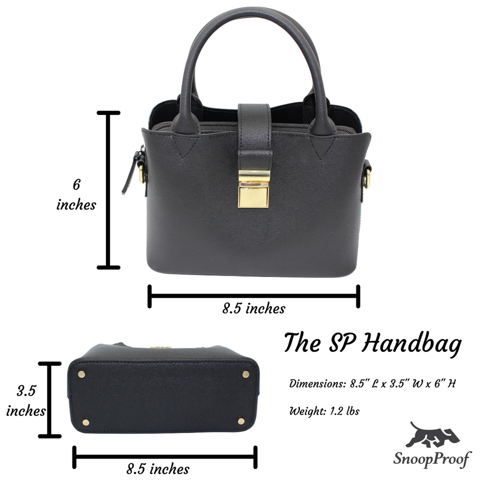 The SP Handbag in Black - Smell Proof Handbag-women's handbag-Snoopproofbags